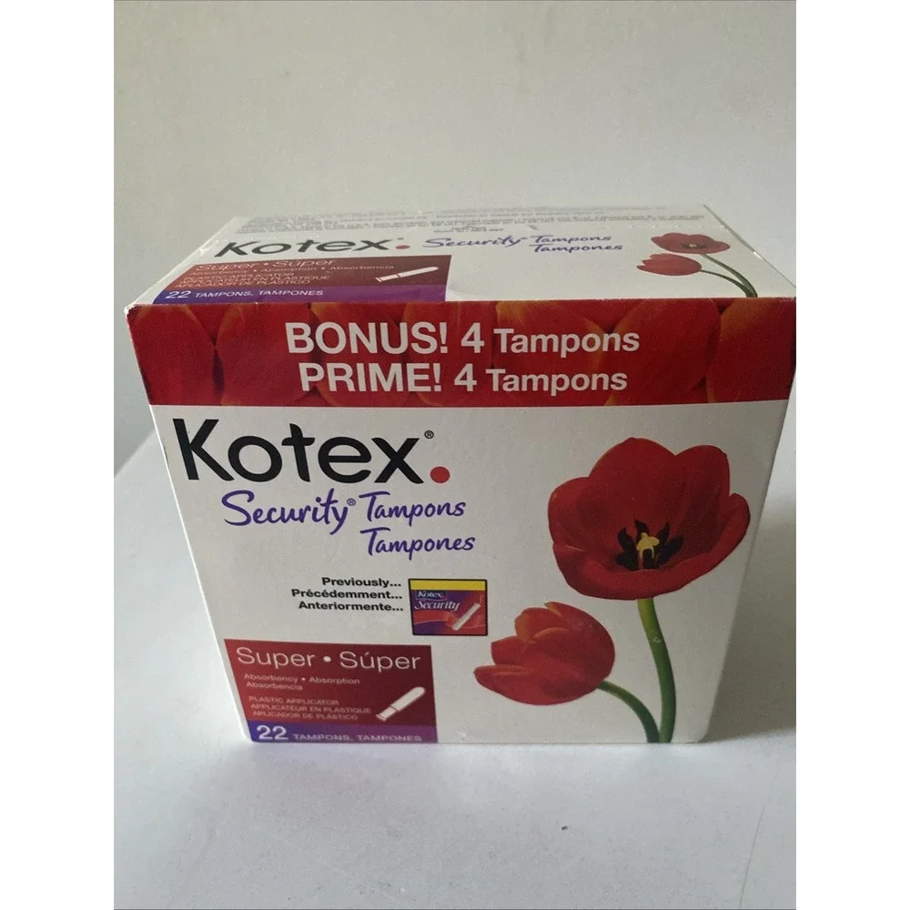 Kotex Security Tampons Super (2004)Cotton 22 Count Prop Discontinued Unscented